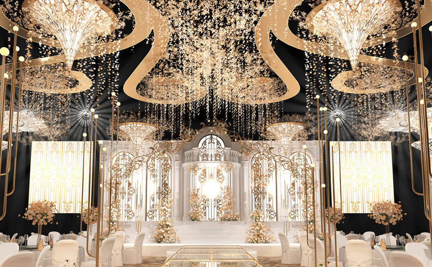 富蕴花木兰喜事汇金色大厅效果展示